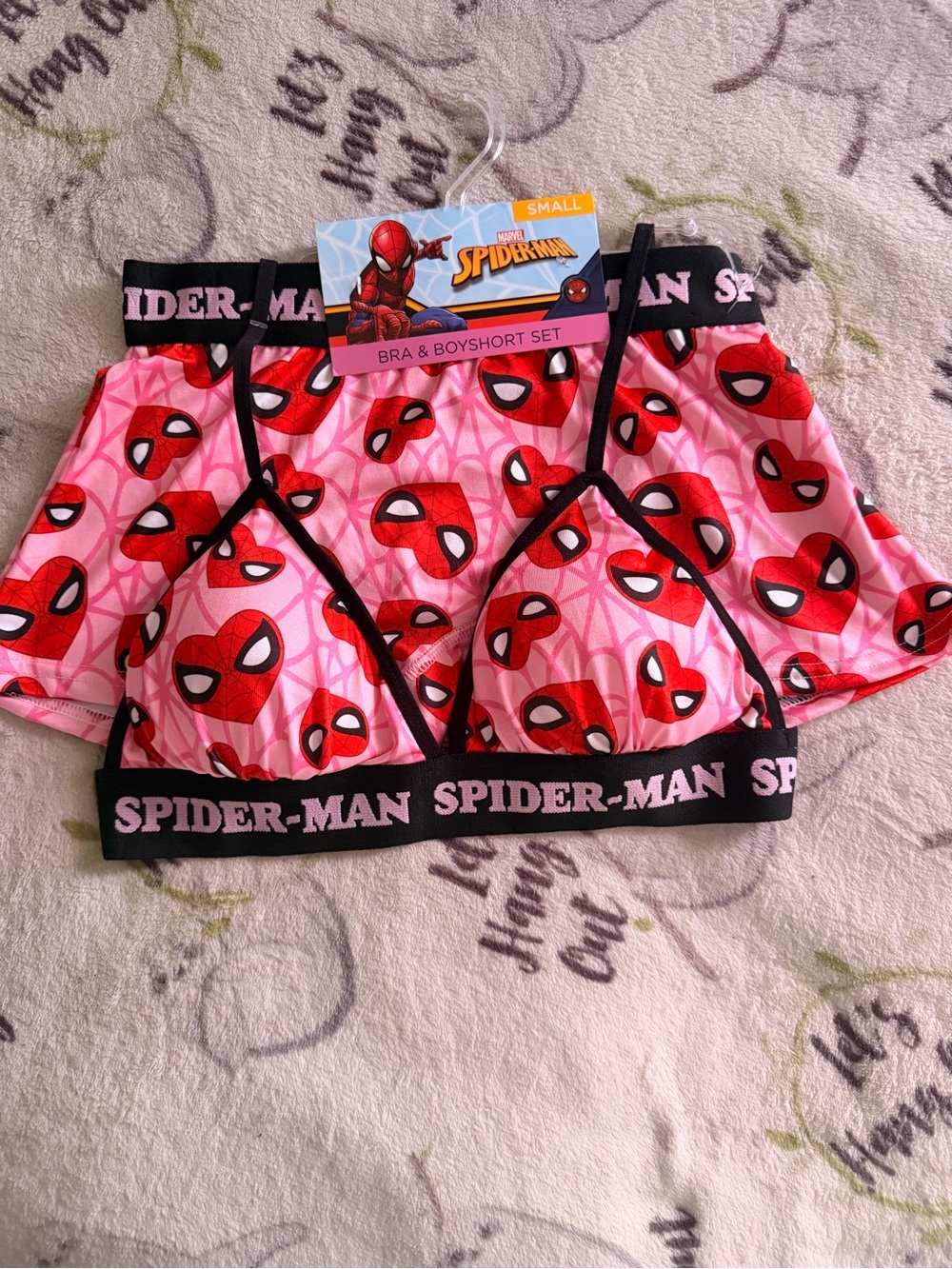 Marvel Pink & Red Spider-Man Bra and Boyshort Set
